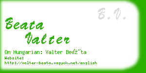 beata valter business card